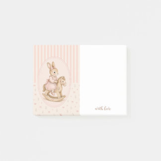 Post-it® Papier notes personnalisés, Lapin floral vintage