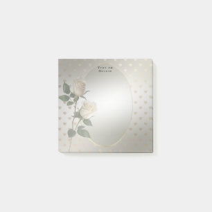 Post-it® Papier notes Roses Blanches Coeurs Dorés