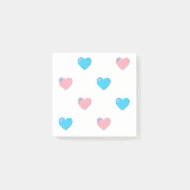 Post-it® Papier notes Trans Pride cœurs (Devant)