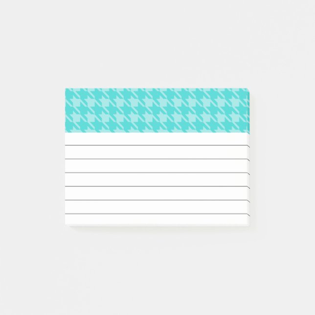 Post-it® Papier notes Turquoise en Damier (Devant)