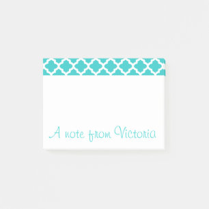 Post-it® Papier notes turquoise personnalisé