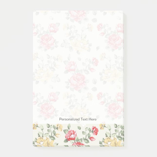 Post-it® Papier peint élégant motif de roses roses roses (Devant)