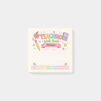 Post-it® Papier Personnalisé Gingham Pastel Enseigner Avec