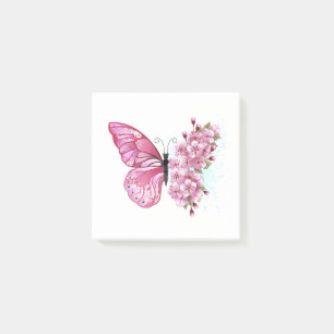 Post-it® Papillon à fleurs avec Sakura rose