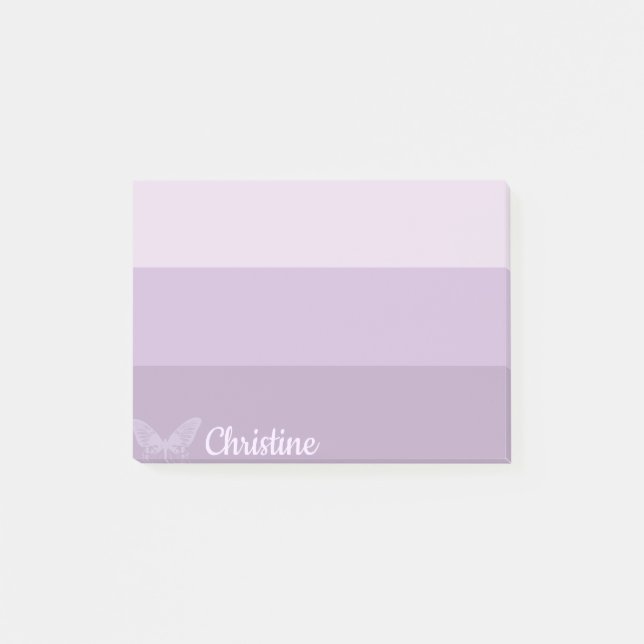 Post-it® Papillon à rayures violet Ombre personnalisé (Devant)