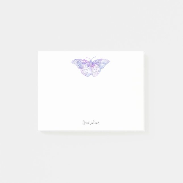Post-it® Papillon d'aquarelle violet (Devant)
