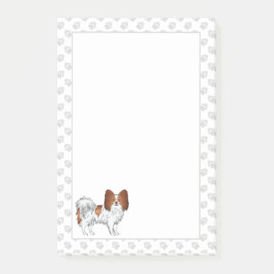 Post-it® Papillon de dessin animé rouge et blanc avec des p