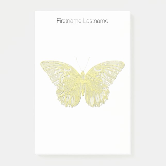 Post-it® Papillon de style d'impression typographique (Devant)