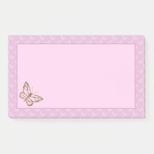 Post-it® Papillon de style feuille d'or faux sur lavande vi
