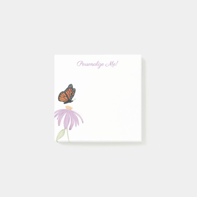 Post-it® Papillon monarque à fleurs de cône pourpre (Devant)