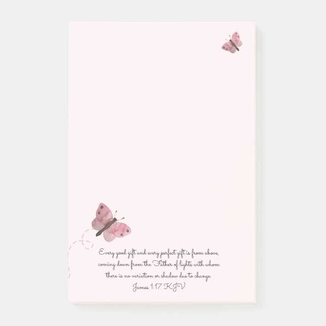 Post-it® Papillon rose  (Devant)