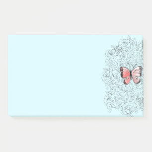 Post-it® Papillon Rose Et Art    Rose-