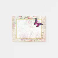 Papillon rose et Roses Vintages de Shabby