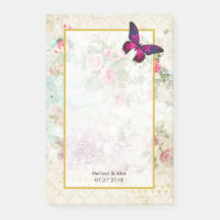 Papillon rose et Shabby Mariage Rose Vintage