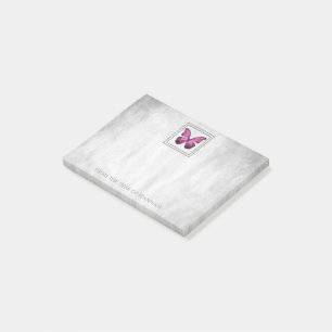 Post-it® Papillon rose Notes personnalisées