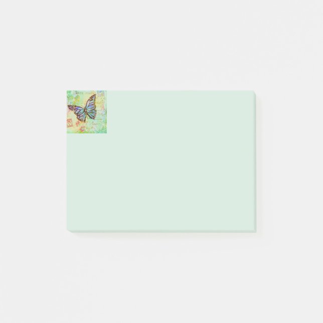 Post-it® Papillon sarcelle et violet  (Devant)