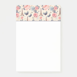 Post-it® Papillon Tour Eiffel et Motif Rose