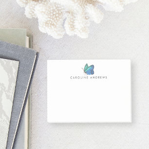Post-it® Papillon turquoise aquarelle personnalisé