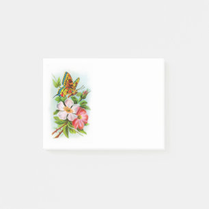 Post-it® Papillon vintage Sur Fleurs