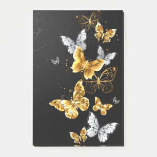 Post-it® Papillons blancs et dorés