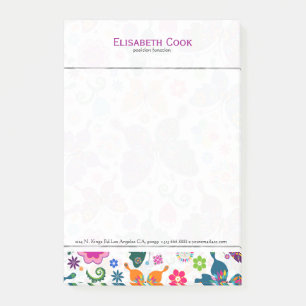 Post-it® Papillons et Motif de fleurs colorés rétro