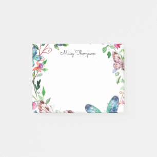 Post-it® Papillons Monogramme Floral Nom