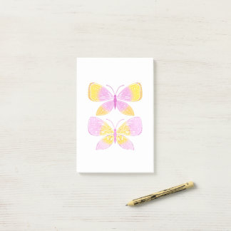 Post-it® Papillons rose et jaune