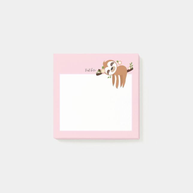 Post-it® paresse, paresse mignonne, illustration animale (Devant)