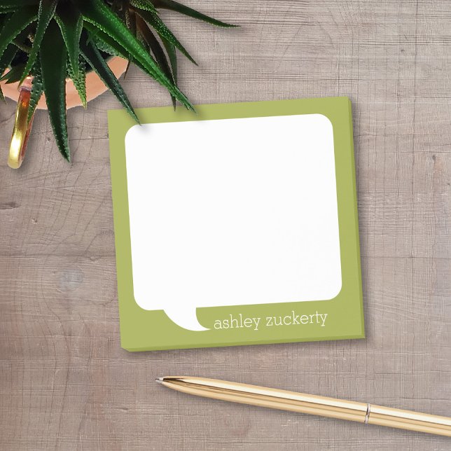 Post-it® Parler bulle Nom personnalisé - PEUT MODIFIER LA C (Talk Bubble Post-It Note personalized with your name. Available in several colors. )