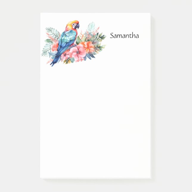 Post-it® Parrot Macaw Tropical Personnalisé 4x6 (Devant)
