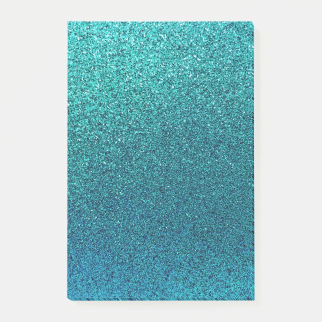 Post-it® Parties scintillant bleue turquoise Turquoise de F (Devant)
