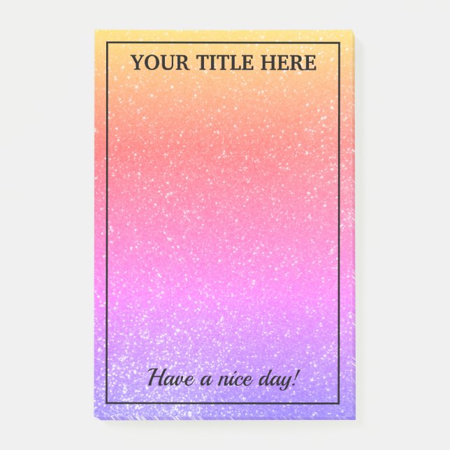 Post-it® parties scintillant brillante couleur arc-en-ciel  (Devant)