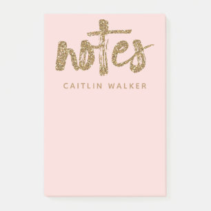 Post-it® Parties scintillant d'or Blush Pink Sticks Notes P