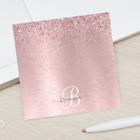 Parties scintillant en métal brossé rose pâle Nom 