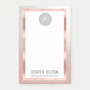 Post-it® parties scintillant en or rose minimaliste ombre m