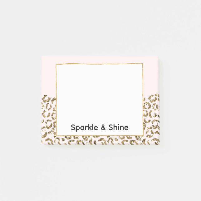 Post-it® Parties scintillant en or rose pâle Leopard (Devant)
