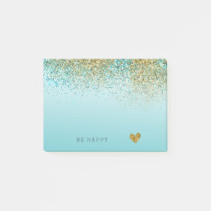Post-it® Parties scintillant Gold Faux Aqua Ombre personnal