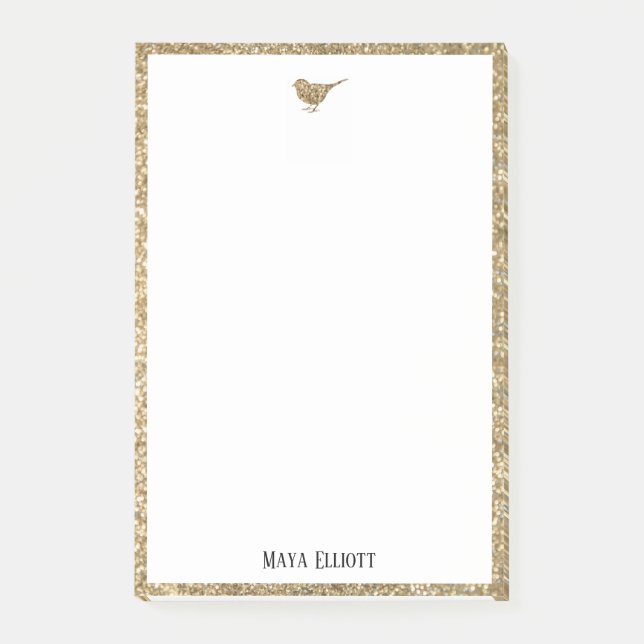 Post-it® Parties scintillant Gold Faux Oiseau et bordure en (Devant)