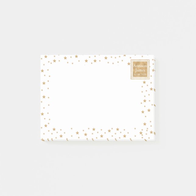 Post-it® Parties scintillant Gold Star personnalisée Sparkl (Devant)