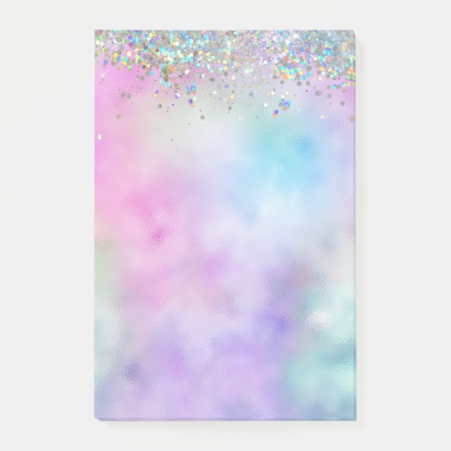 Post-it® Parties scintillant holographique Rainbow Pastels  (Devant)