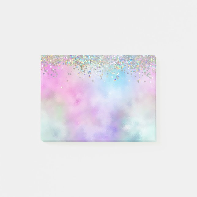 Post-it® Parties scintillant holographique Rainbow Pastels  (Devant)