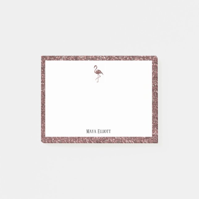 Post-it® Parties scintillant or blanc et Rose Flamant rose, (Devant)