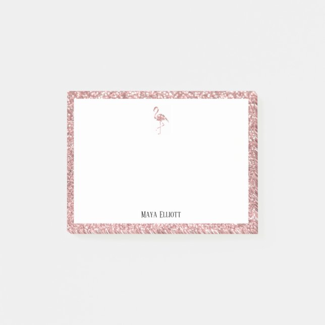 Post-it® Parties scintillant or blanc et Rose Flamant rose, (Devant)