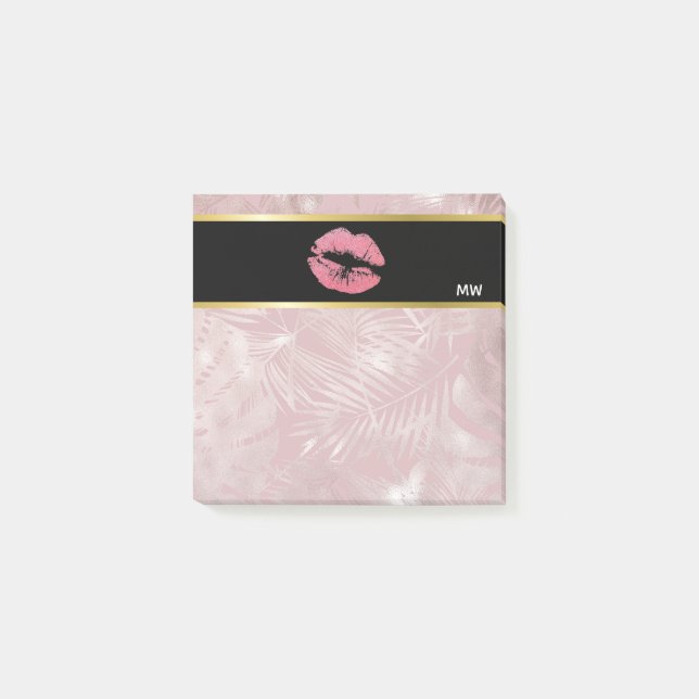 Post-it® Parties scintillant rose lèvres et Rose Gold Tropi (Devant)