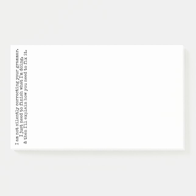 Post-it® Pas De Correction Silencieuse De Votre Grammaire ( (Devant)
