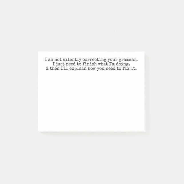 Post-it® Pas De Correction Silencieuse De Votre Grammaire ( (Devant)
