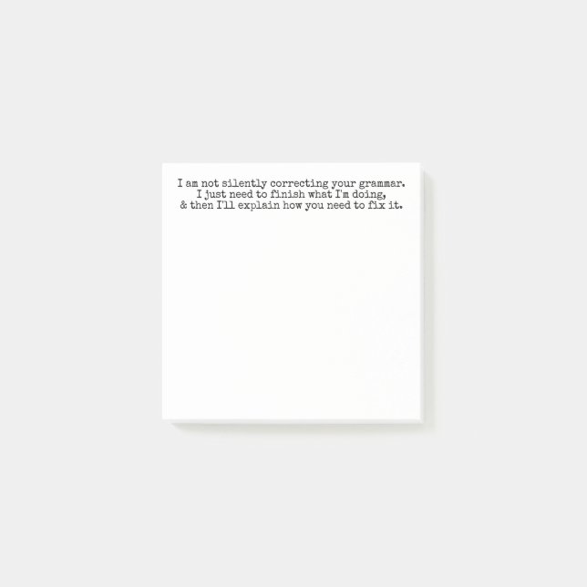 Post-it® Pas De Correction Silencieuse De Votre Grammaire ( (Devant)