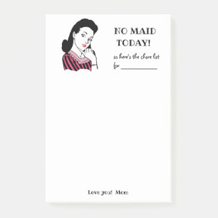 Post-it® Pas de liste des domestiques aujourd'hui