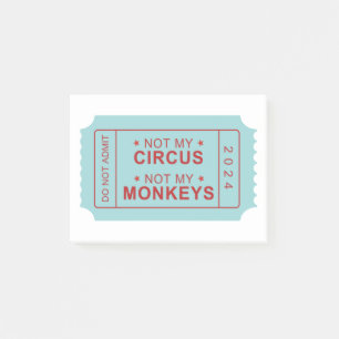 Post-it® Pas mon cirque, pas mes singes 4"x3" Post-Ot Notes