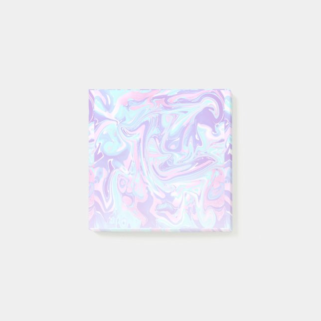 Post-it® Pastel Blue & Purple Marble Texture liquide (Devant)